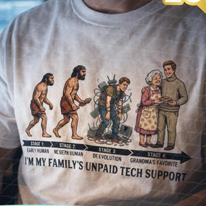 Ich bin das unbezahlte Tech Support Shirt meiner Familie - Lustiges Comfort Colors® 1717 T-Shirt für Coder, IT-Profis, Familien-Fixierer und Omas geheimen Favoriten