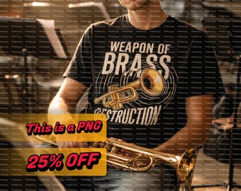 Waffe aus Messing Zerstörung Trompete Spieler Lustiger Musiker PNG Trompete Liebhaber Jazz Band Geschenk Trompeter Design für Musiklehrer Blechbläser
