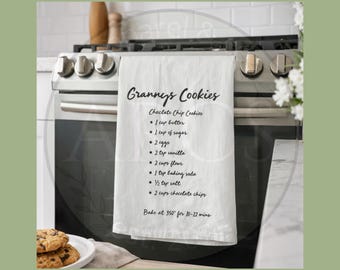 Custom Handwritten Recipe Tea Towel, Memorial Kitchen Gift, Family Recipe Keepsake