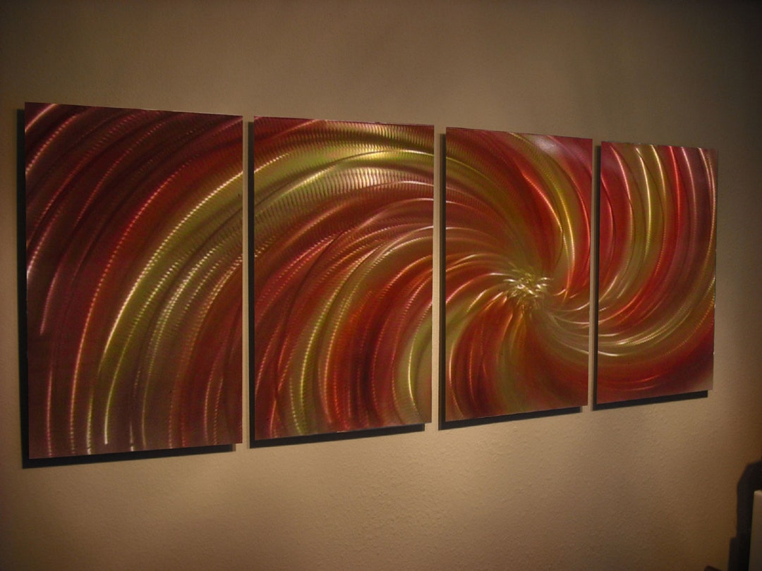 Metal Wall Art Home Decor Harvest Abstract Contemporary Etsy