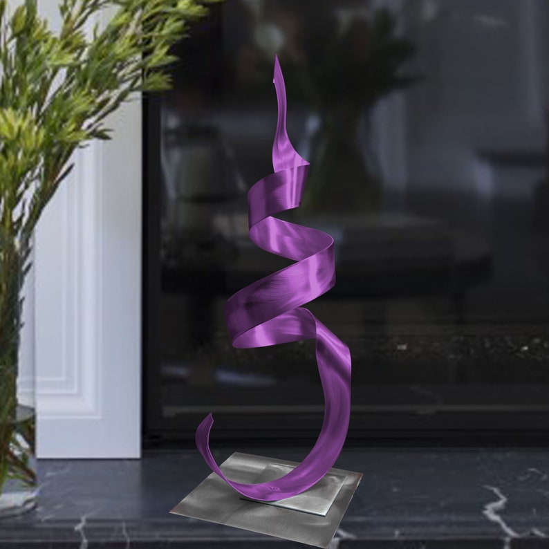Metal Art Sculpture Home Decor Phoenix Purple Abstract Etsy