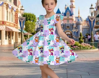 Vestido infantil Coquette Superkitties con mangas de volantes