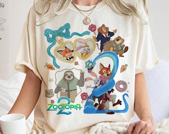 Coquette Bow Disney Zootopia 2 Charaktere Shirt, Judy Hopps Nick Wilde Gary De'Snake T-Shirt, Zootropolis, Disneyland Familie 2025 Reise Shirt