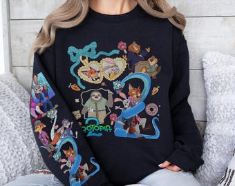 Disney Zootopia Movie 2 Characters Vintage Shirt, Judy Hopps Nick Wilde Gary De'Snake Tee, Zootropolis, Disneyland Family 2025 Trip Shirt