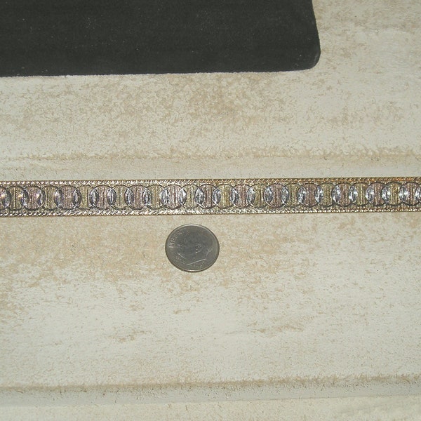 vintage signé argent sterling milor fabriqué en italie multicolore gravé cercle anneau motif omega bracelet. Chic! 1978's Jewelry 7049