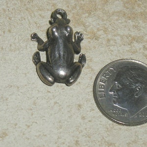 Signed Cini Sterling Silver Frog Charm Or Pendant. Frogalious 1950's Vintage Jewelry 2318