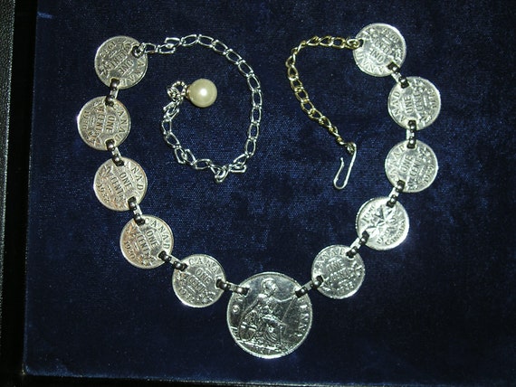 Vintage Chromed Canadian Coin Necklace. Pennies F… - image 3