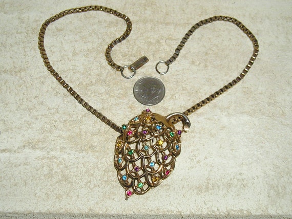 Vintage Multicolored Rhinestone Berry Fruit Penda… - image 1