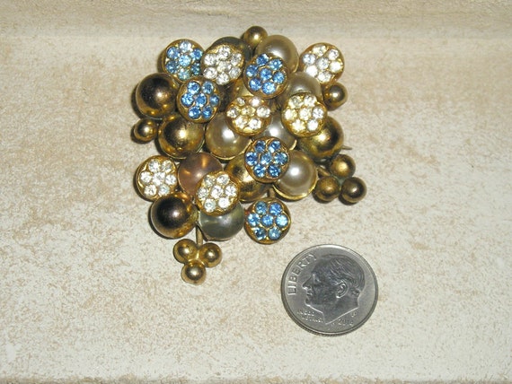 Art Deco Era Brass Unsigned Miriam Haskell Brooch… - image 1