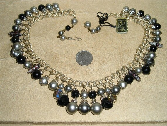 Vintage Signed Coro Pegasus Beaded Dangles Festoon