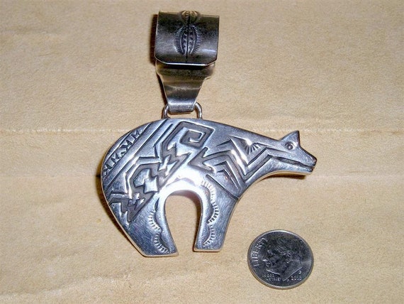 Signed TJ Sterling Silver Large Hopi Native American Indian - Etsy