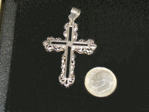 Vintage Signed 800 Silver Cross Inside A Cross Pe… - image 1