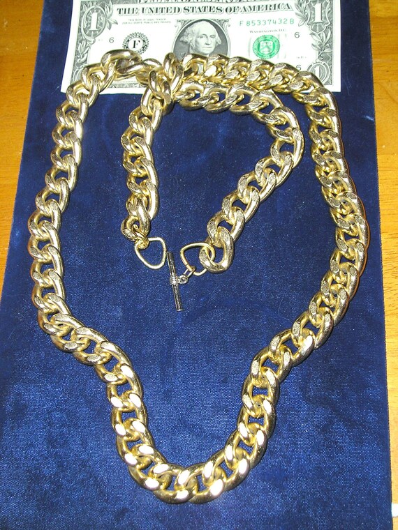 Vintage Large Anodized Aluminum Gold Tone Chain Necklace. Looks Like the Real Thing 1960 s Jewelry A74 Etsy