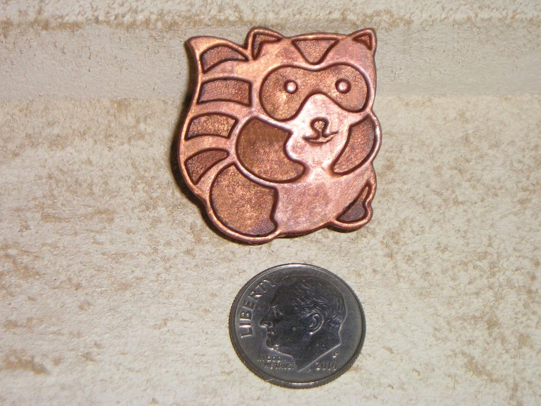 Copper Racoon Vintage Signed Solid Copper With Bell Logo Raccoon Brooch Pin. Adorable ...