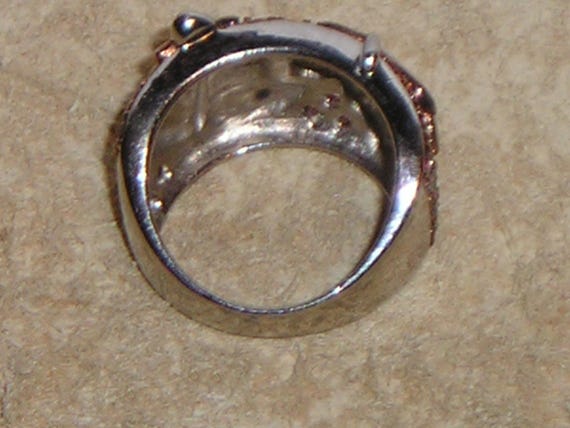 Vintage Signed Sterling Silver Ruby Gemstone Leaf… - image 4