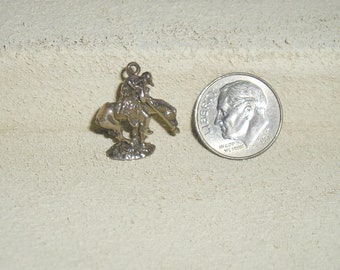 Unsigned Sterling Silver Trails End Trail Of Tears Charm Or Pendant Indian Brave And Horse 1970's Full Figured Vintage Jewelry 122