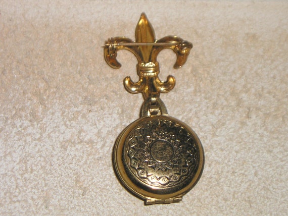 Unsigned Coro Fleur De Lis Two Picture Locket Bro… - image 2