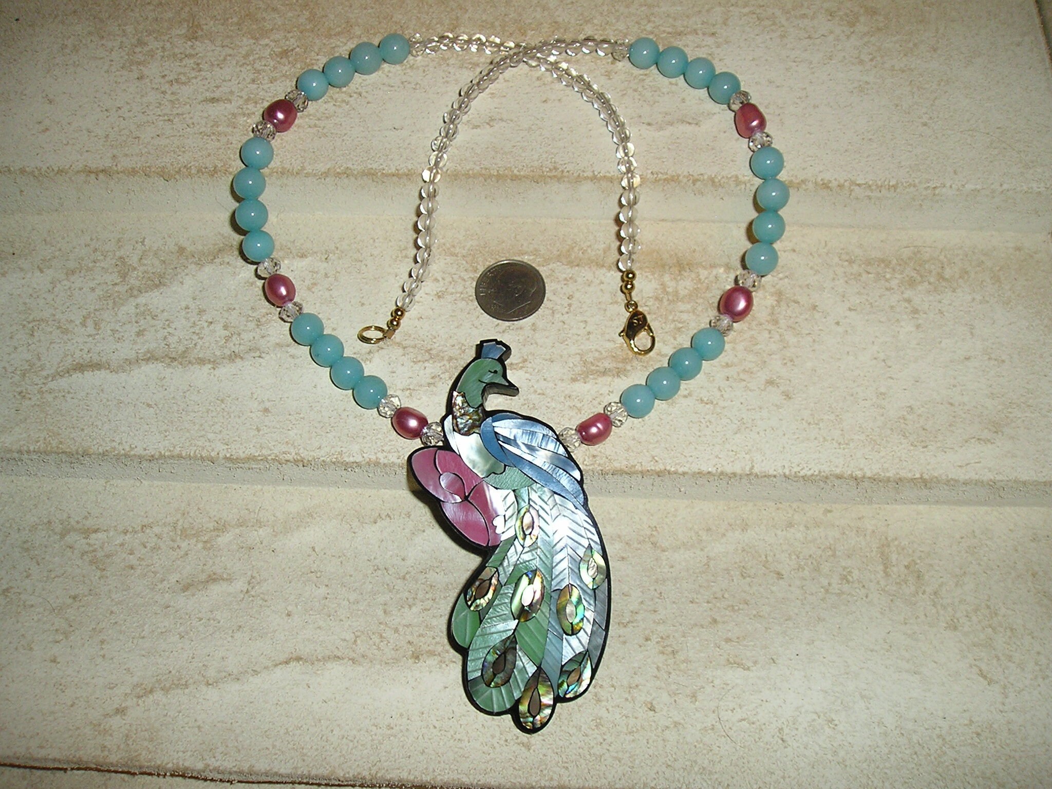 Vintage Stunning Signed Lee Sands Inlaid Abalone and Mother of 