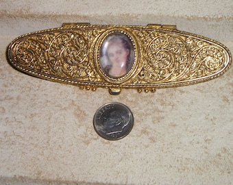 Vintage Large Signed Estee 1970's Victorian Revival Cameo Solid Perfume Holder 1000