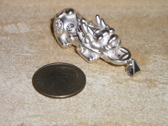 Vintage Unsigned Sterling Silver Foo Dog Or Lion … - image 1