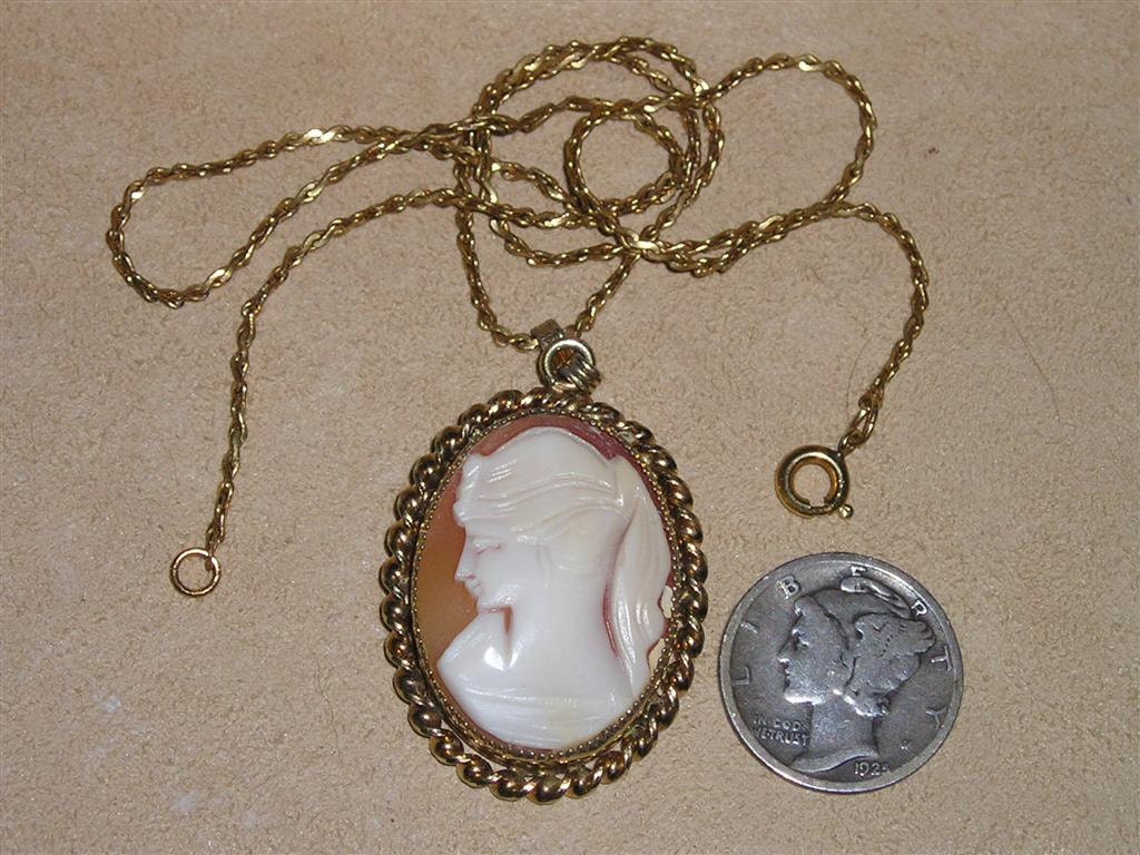 SALE Gold Filled Necklace Vintage 1950's Real Carved Cameo Etsy