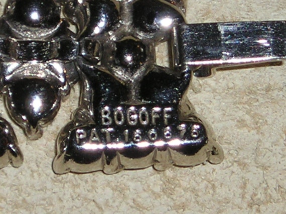 Signed Bogoff Pat. 150675 Crystal Rhinestone Brac… - image 2