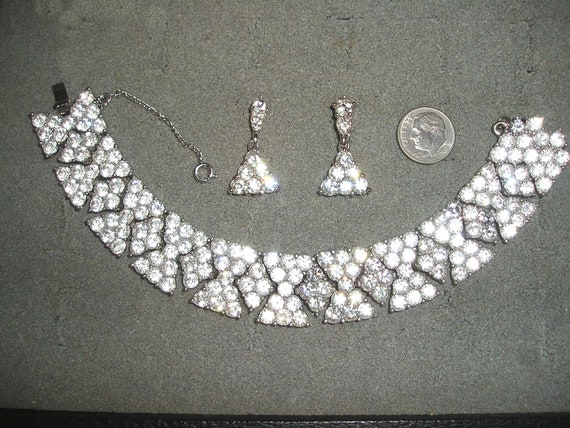 Signed Bogoff Pat. 150675 Crystal Rhinestone Brac… - image 1