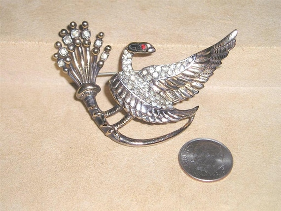 Vintage Sterling Silver Egyptian Rhinestone Snake… - image 1