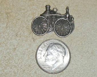 Signed Bruce Sterling Silver Steam Engine Charm Or Pendant 1950's Vintage Jewelry a98