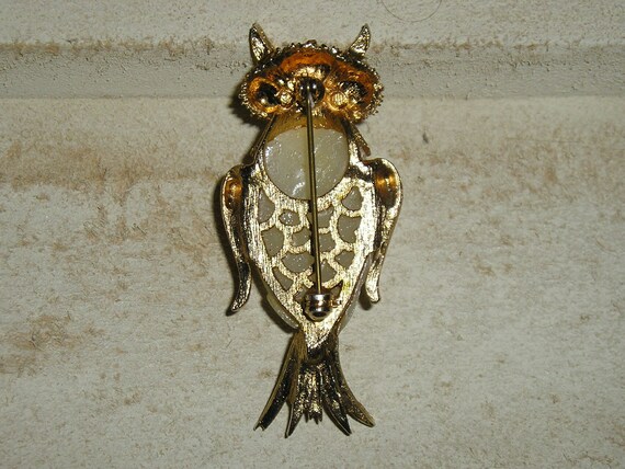 Vintage Unsigned Hattie Carnegie Owl Brooch Pin  … - image 2