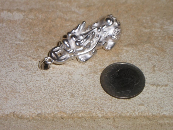 Vintage Unsigned Sterling Silver Foo Dog Or Lion … - image 4