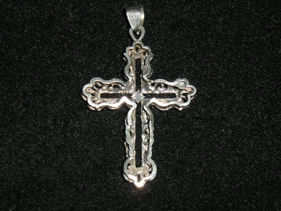 Vintage Signed 800 Silver Cross Inside A Cross Pe… - image 2