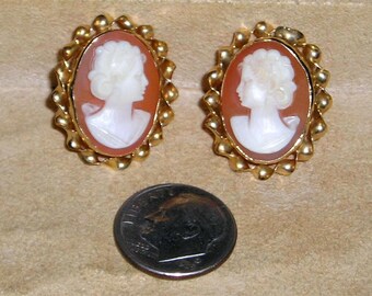 Real cameo earrings Clearance