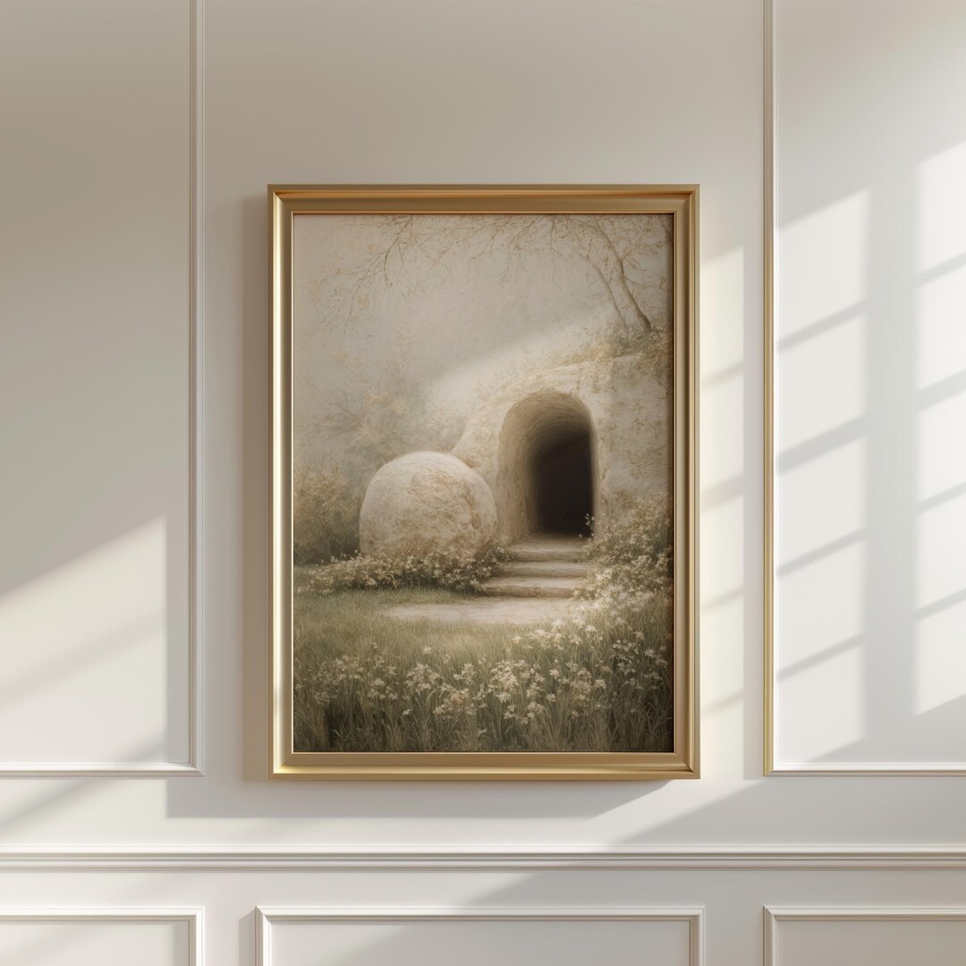 Jesus Resurrection Wall Art the Empty Tomb Painting Christian Spring ...