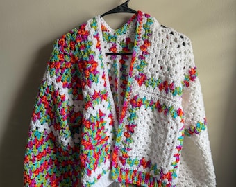 Split Color Crochet Sweater