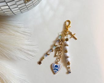 Blue and White Bag Charm