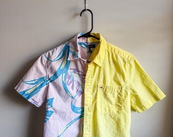 Cropped Split Button Up Shirt