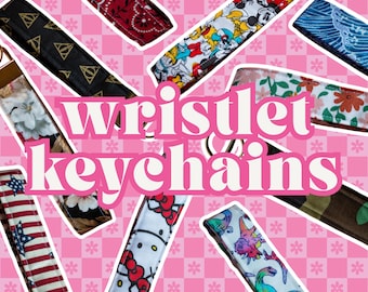 Handmade Fabric Wristlet Keychain
