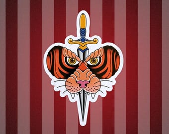 Tiger Butterfly Dagger Sticker