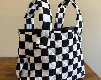 Checkered 3-in-1 Quilted Stroller Bag