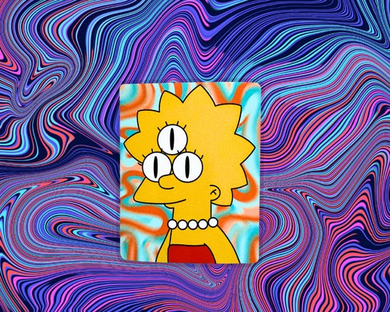 open lace back dress Girl heavy cotton t-shirt with Lisa Simpson print