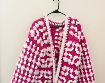 Crochet Chunky Granny Square Cardigan