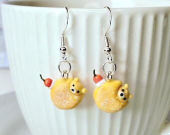 Handmade Miniature Donut Earrings – Kawaii Cold Porcelain Jewelry