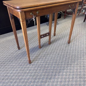 Antique Solid Wood Drop Leaf Gateleg Table | Farmhouse Dining Extension Table