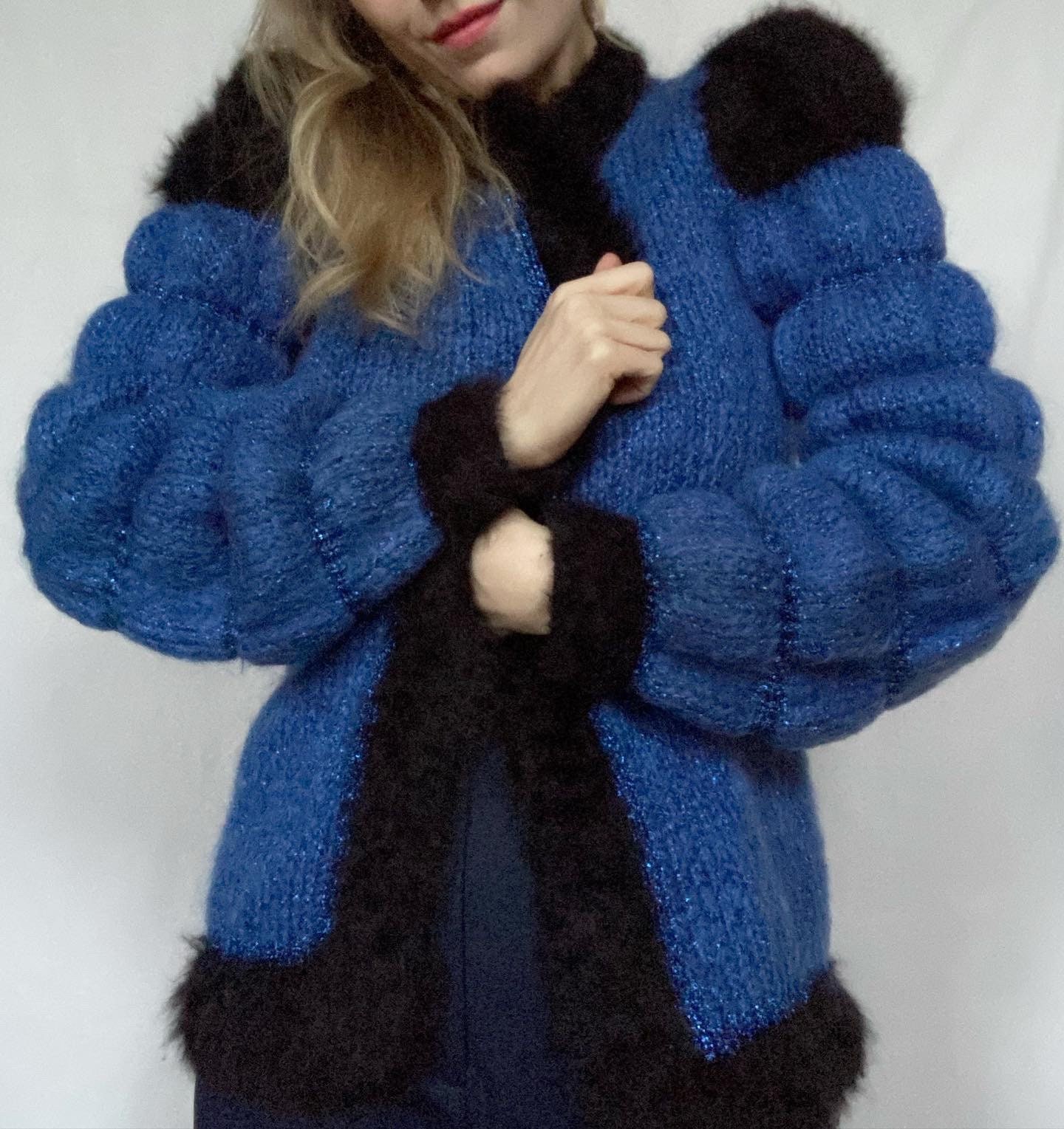 Rare 1980s 'linda Rossbach Handmade' Mohair Angora Couture