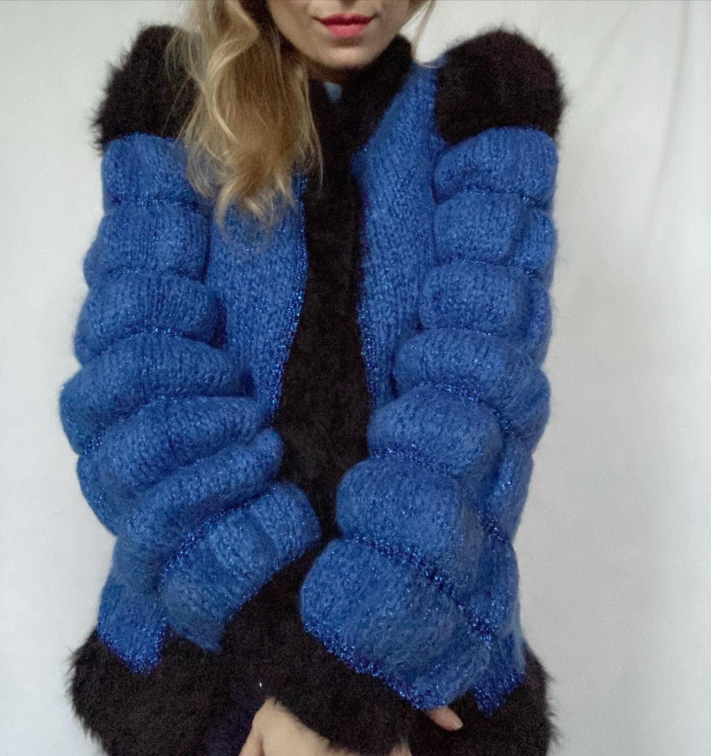 Rare 1980s 'linda Rossbach Handmade' Mohair Angora Couture