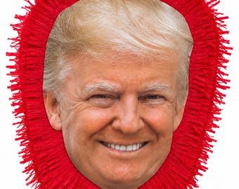 Piñata con la faccia del Presidente Donald Trump – Decorazione per feste di compleanno, oggetto di scena per feste elettorali e piñata per celebrazioni
