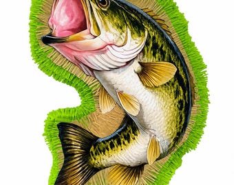 Bass Fisch Piñata, Forellenfischen Geburtstag Party Dekoration, Fischer Thema Handgemachte Gefälligkeiten