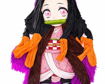 Bambus Mädchen inspiriert Piñata | Anime-Geburtstags-Party-Dekoration, handgemachte Charakter Bevorzugung