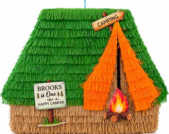 Glückliche Camper-Piñata | Woodland Geburtstagsparty Dekoration